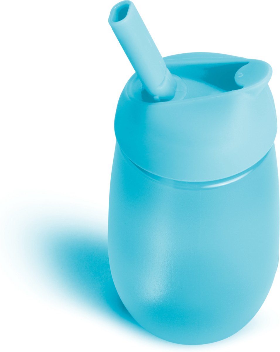 Munchkin-Strohbecher – auslaufsicherer Trinkbecher – einfache Reinigung – leicht zu reinigen – spülmaschinenfest – Trinkbecher für Baby und Kind – 296 ml – blau