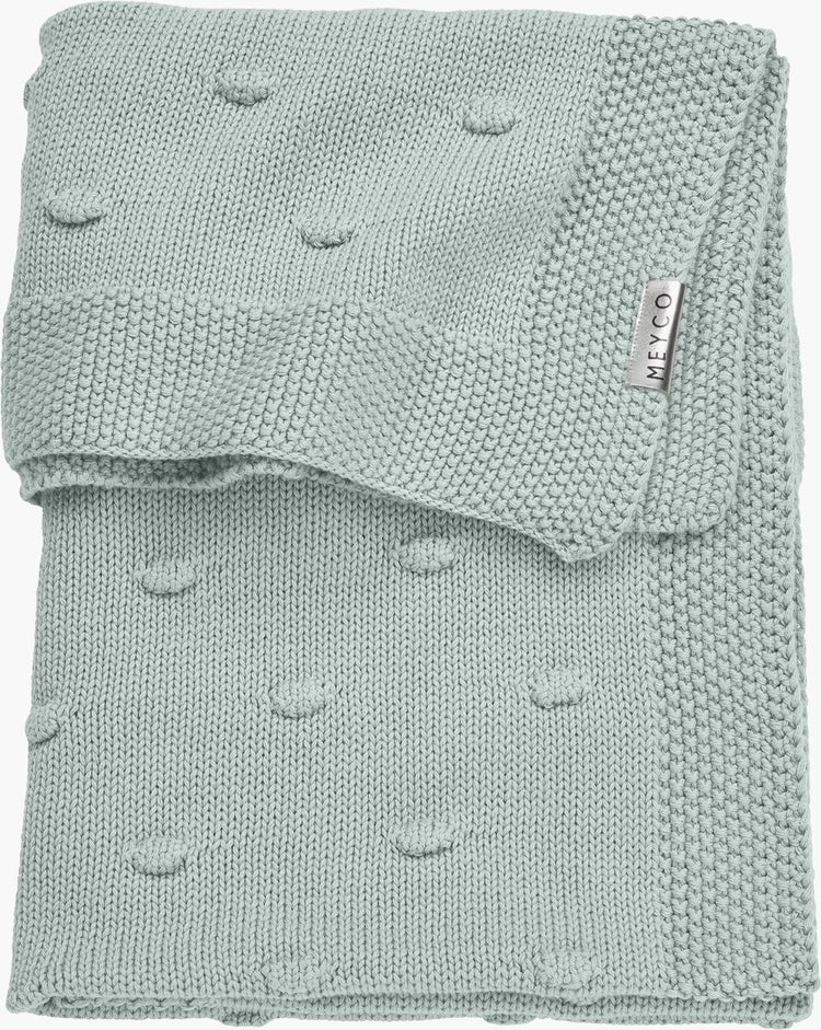 Meyco Baby Knots Kinderbettdecke – Steingrün – 75 x 100 cm – 1,0 Tog