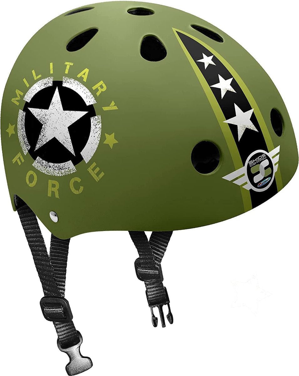 Stempelhelm-Kufensteuerung, Militär, Junior, EPS, ABS, grün, Größe 54–60