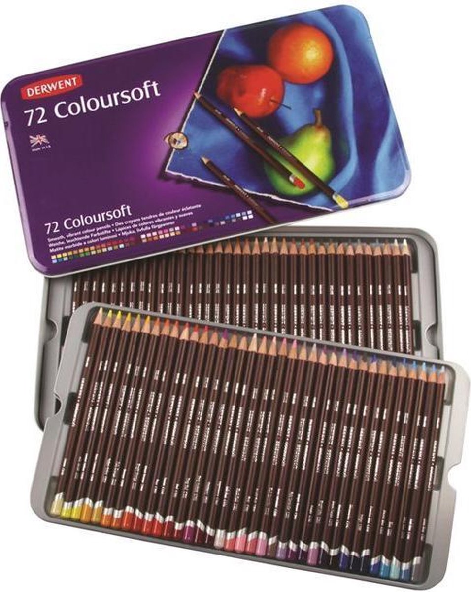 Derwent Coloursoft Bleistifte in Dose 72 Stück