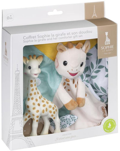 Geschenkset „Sophie die Giraffe“ – inklusive Beißspielzeug und weichem Kuscheltuch – perfektes Mutterschaftsgeschenk für Babys