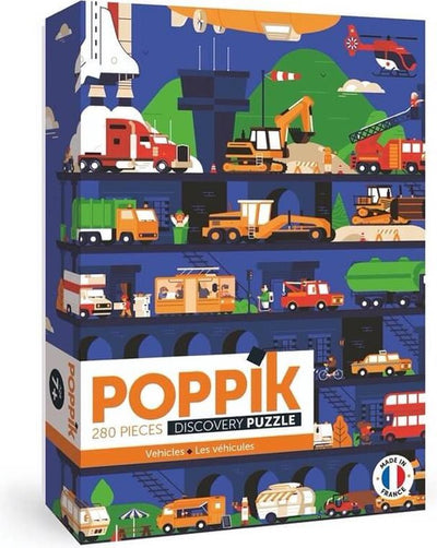 Poppik-Puzzle – Fahrzeuge – 280 Teile – ab 7 Jahren – 462 x 326 mm – lehrreich