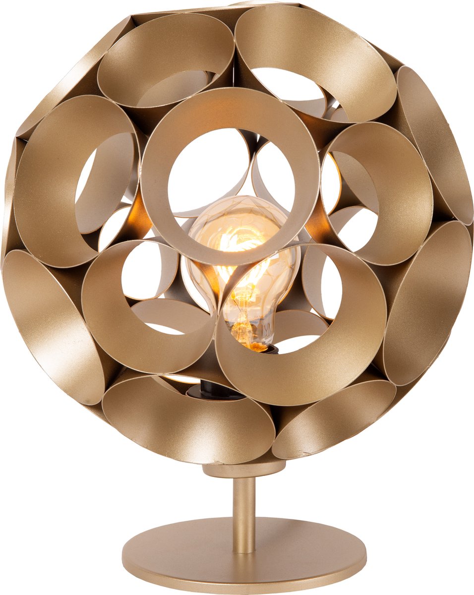 Lucide hannelore - Tischlampe - ø 25 cm - 1xe27 - mattgoldenes Messing