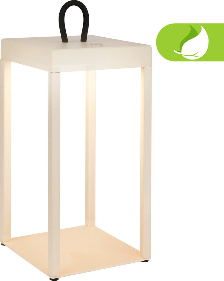 Briloner Luca – kabellose LED-Laterne IP44 – 7511011 – dimmbar – Touch – kabellos – spritzwassergeschützt – austauschbarer Akku und Lichtquelle – Maße: 31,5 x 13 x 13 cm – Beige