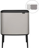 Brabantia Bo Touch Bin Abfallbehälter – 11 + 23 Liter – Mülltrennung – Soft Grey