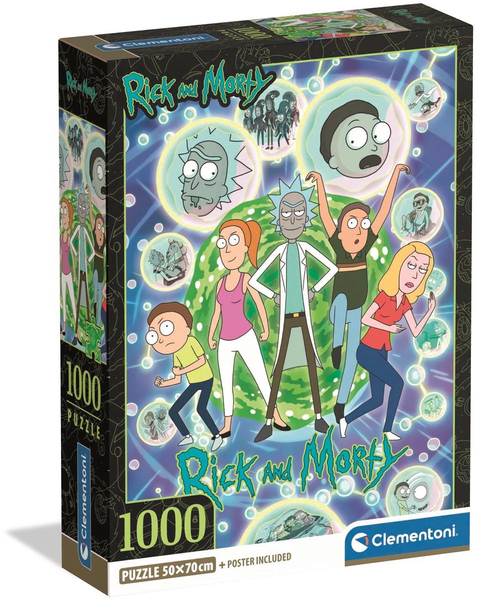 Clementoni Puzzle Rick Morty 1000 Teile für Erwachsene.