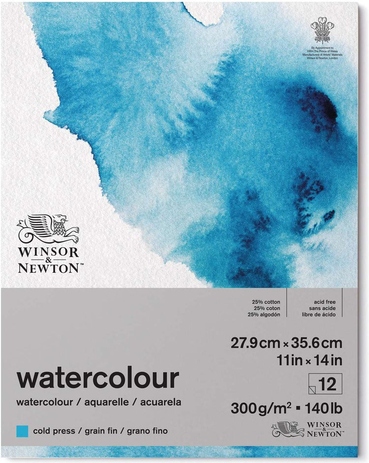 Winsor Newton klassischer Aquarellpapier-Kornflossenblock, einseitig geklebt, 300 g