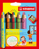 Stabilo Woody 3in1 Duo mit einem Bleistift schärfer, 6dlg.