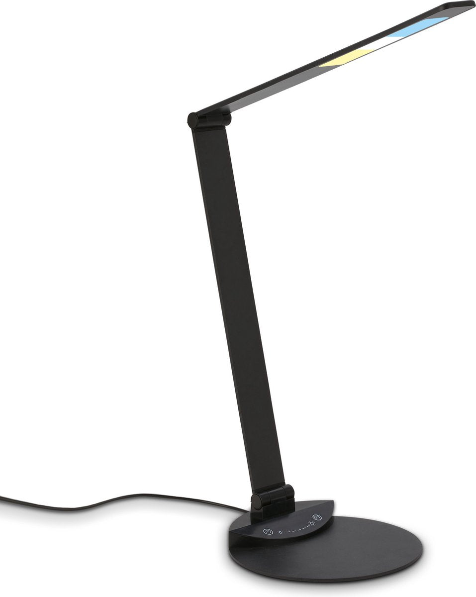 Briloner - LED Tischleuchte verstellbar drehbar Schreibtischleuchte Touch Farbtemperatur einstellbar dimmbar 6W Schwarz