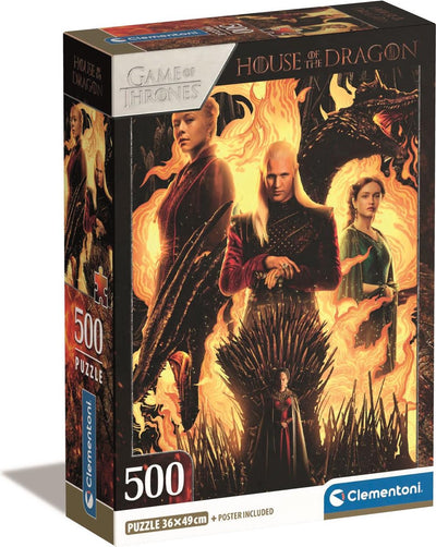 Clementoni – Puzzle – 500 Teile – Haus des Drachen – Kompaktbox – Puzzle für Erwachsene