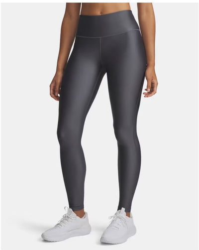 Under Armour Tech Hirise Leggings – graue Damen-Sporthose – Castlerock – Schwarz