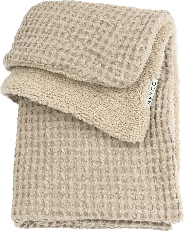 Meyco Baby Waffel-Teddy-Kinderbettdecke – Sand – 100 x 150 cm – 2,0 Tog