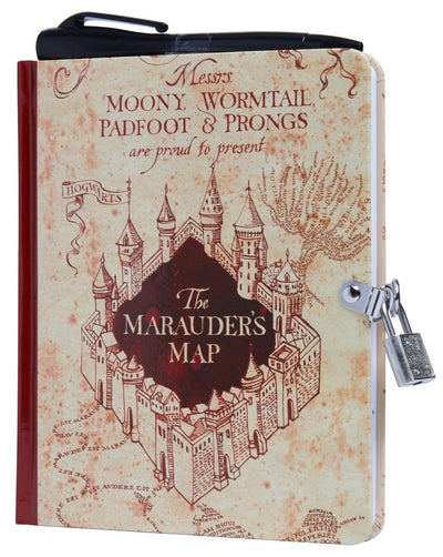 Harry Potter Schloss und Schlüssel – Tagebuch mit Schloss und Schlüssel auf der Karte des Marauders