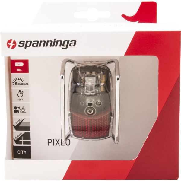 Spanninga Hecklicht Pixeo XB Batterie Fender Chrom