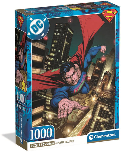 Clementoni - Puzzle - Superman - DC - 1000 Teile - mit Poster - ab 18 Jahren
