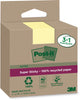 Post-it – Super-Haftnotizen recycelt | 70 Blatt | ft 76 x 76 mm | gelb | 3 + 1 gratis