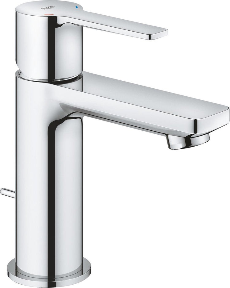 Grohe lineare neue Waschtischarmatur XS – extra niedriger Auslauf – mit Ablaufgarnitur – energiesparend – Chrom