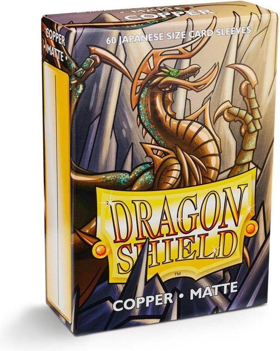 Asmodee Drachenschild-Kartenhüllen: japanisches mattes Kupfer (59 x 86 mm) – 60 Stück
