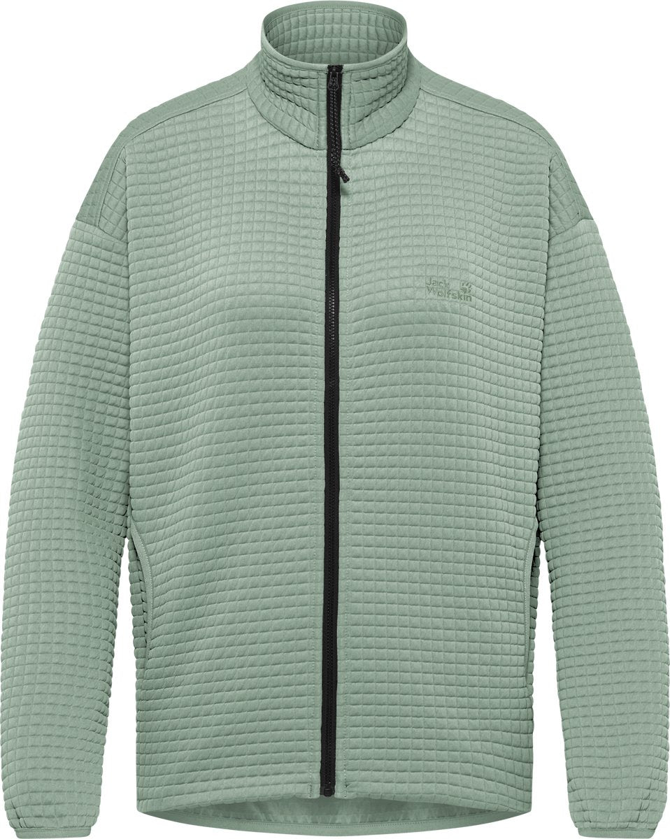 Jack Wolfskin Mogari Fleecejacke Damen – Damen Fleece mit langem Reißverschluss – grünes Zinnia