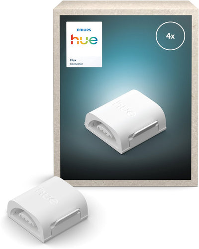Philips Hue Flux-Stecker – verbindet 2 Flux-LED-Streifen in einer geraden Linie – durchgehende gleichmäßige Lichtlinie – 4 Stück