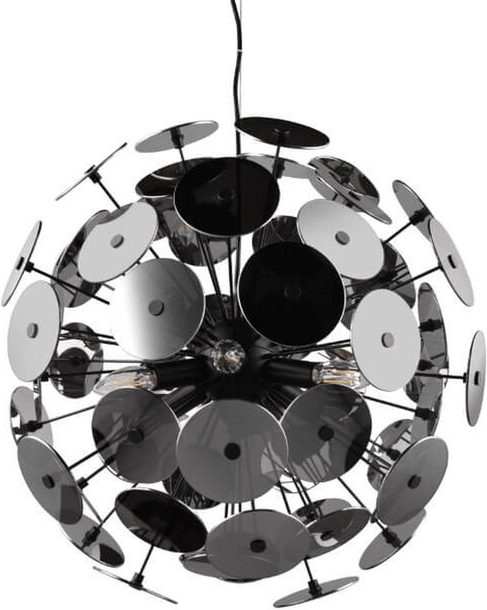 Trio Discalgo - Hängelampe - Schwarz matt - Plexiglas in Rauchfarbe - exkl. 6x e14 4w