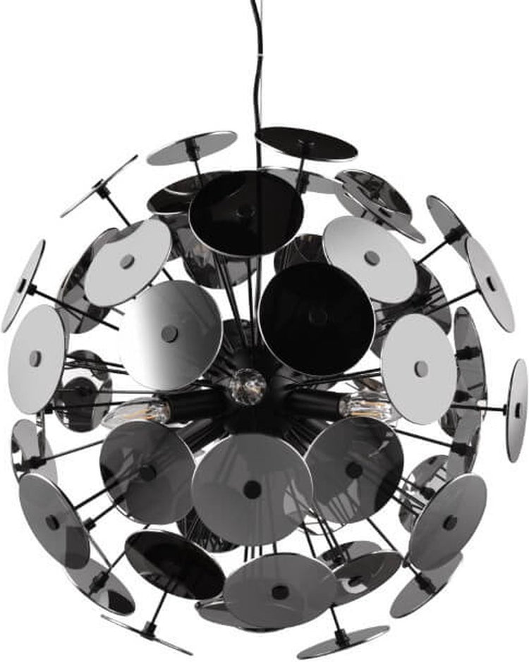 Trio Discalgo - Hängelampe - Schwarz matt - Plexiglas in Rauchfarbe - exkl. 6x e14 4w