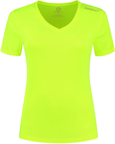 Rogelli Promo Laufshirt Damen – kurze Ärmel – fluoreszierendes Gelb – M