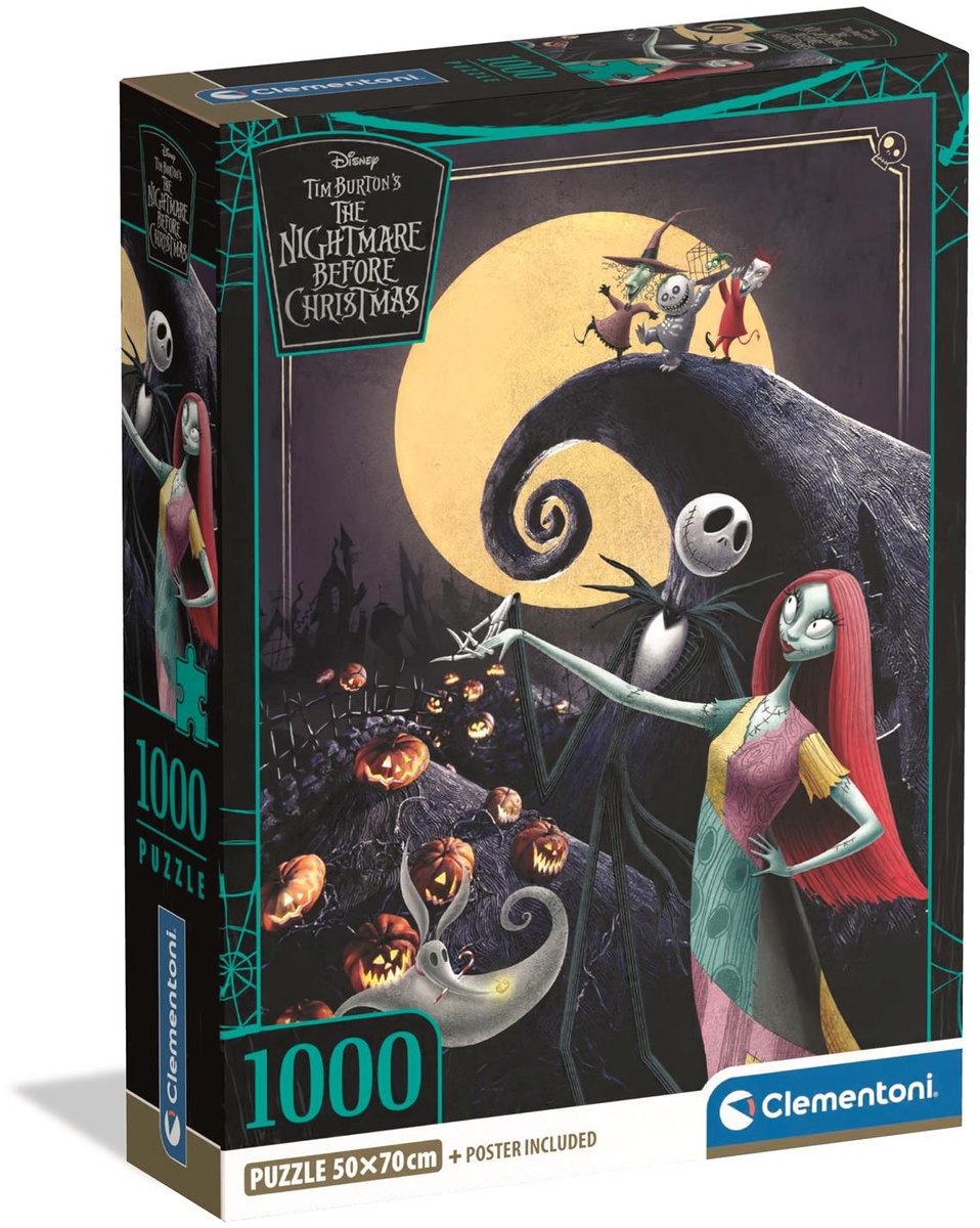 Clementoni – Puzzle – 1000 Teile – Disney Nightmare Before Christmas – Kompaktbox