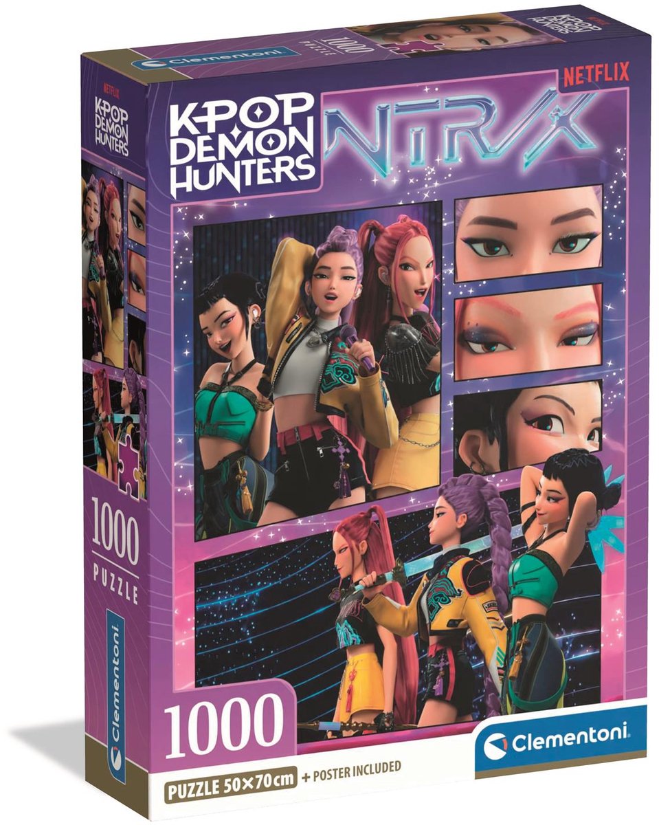 Clementoni K-Pop Demon Hunters Puzzle 1000 Teile – kompaktes Huntrix-Puzzle – Kpop-Geschenk für Erwachsene ab 14 Jahren