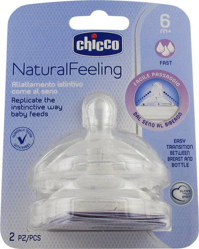 Chicco – 2 Stück Schnuller, Step-up, ab 6 m, schneller Durchfluss