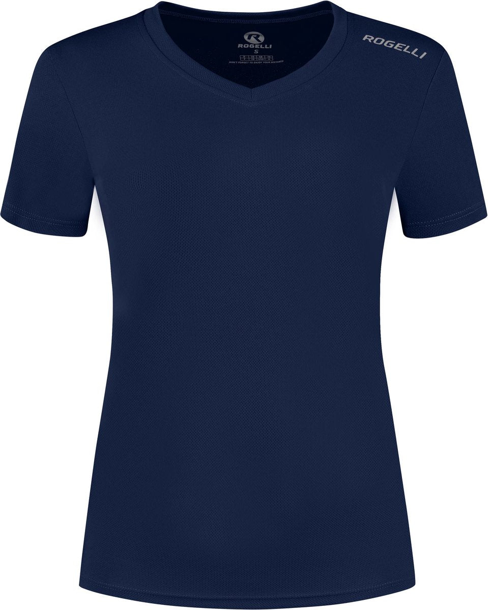 Rogelli Promo Laufshirt Damen – Kurzarm – Dunkelblau – M