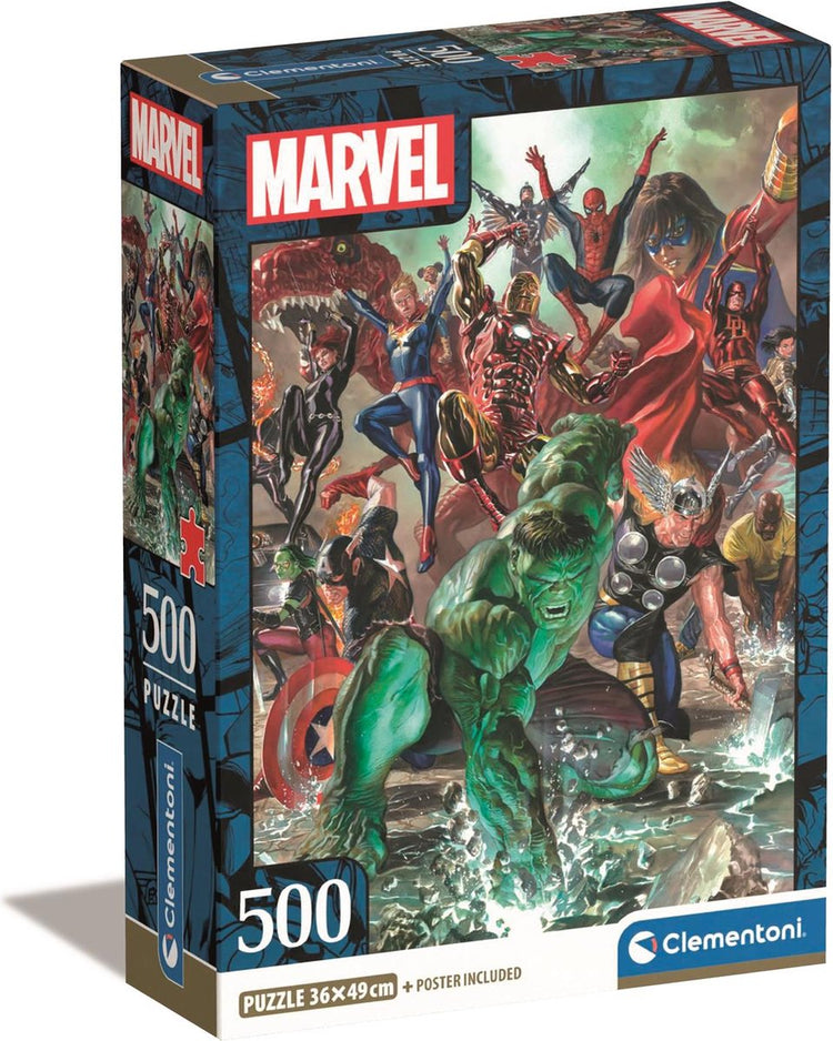 Clementoni – Puzzle – 500 Teile – Marvel Compact Box – Puzzle für Kinder und Erwachsene