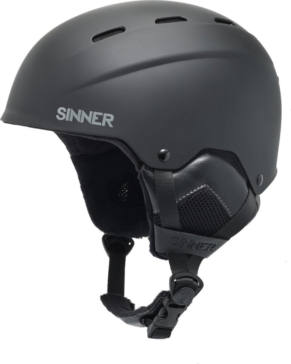Sinner Typhoon Unisex-Skihelm – Mattschwarz – M 58 cm