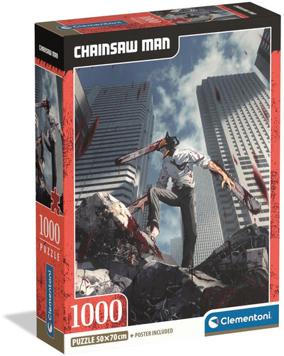 Clementoni - Puzzle - 1000 Teile - Kettensägenmann - mit Poster - Anime - ab 14 Jahren