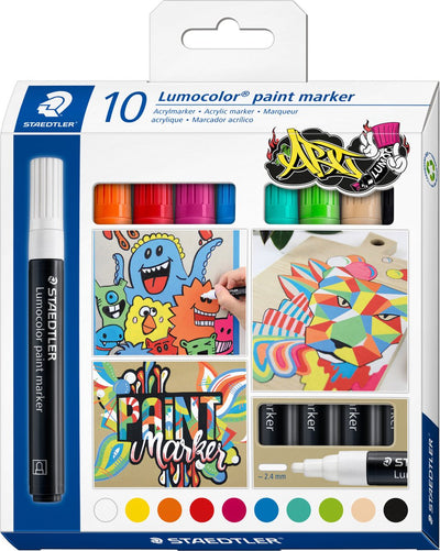 Staedtler Lumocolor Farbmarker-Set 10 Farben