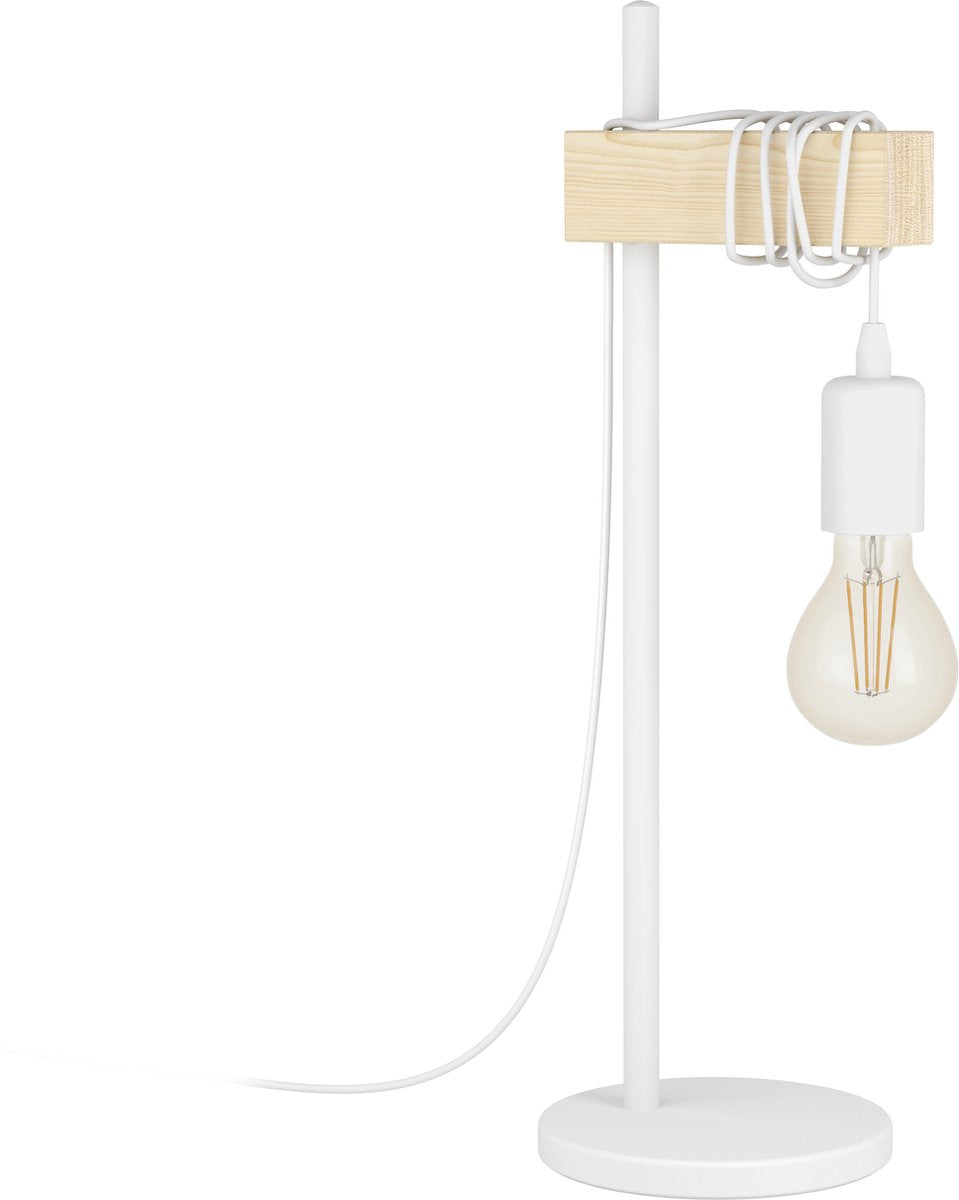 Eglo townshend – Tischlampe – 1 Licht – E27 – weiße Eiche