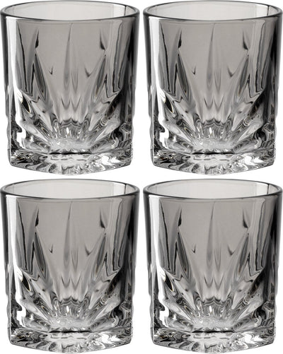 Leonardo Whiskyglas 330 ml, graues Capri – 4er-Set