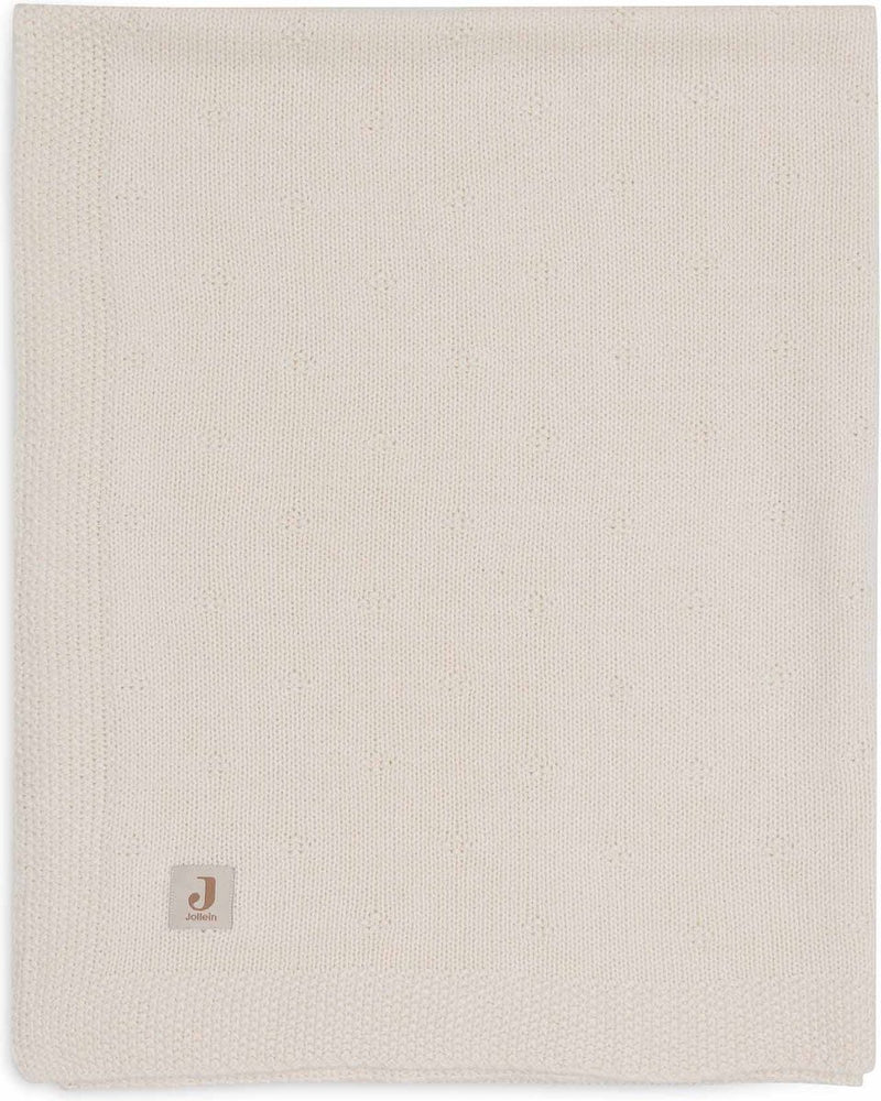 Jollein – Kinderbettdecke 75 x 100 cm – Kinderbettdecke, Kinderbettdecke, Babydecke – gemütliches Strick-Elfenbein