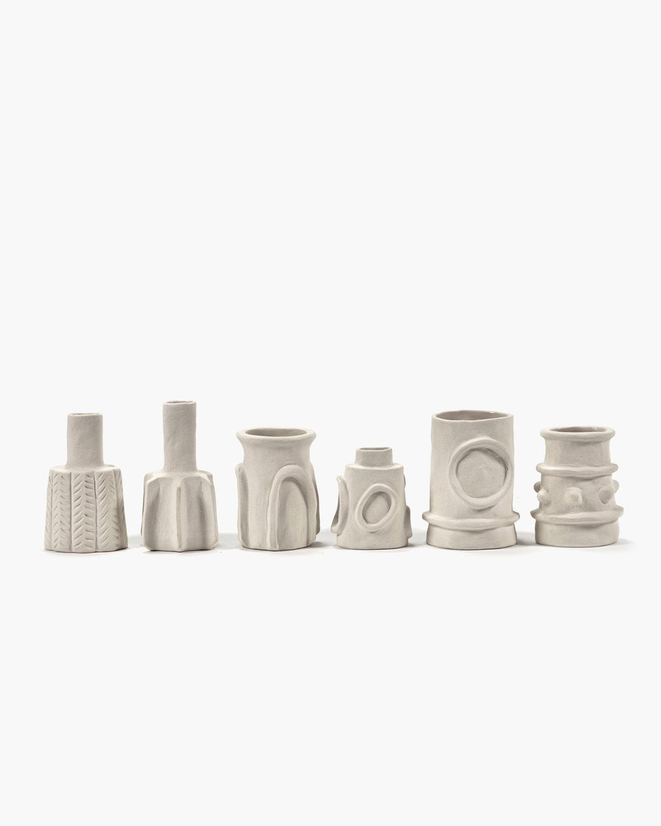 Serax - Marie Michielssen Marie - Vasensortiment - Beige - 6 Stück - H 10 cm
