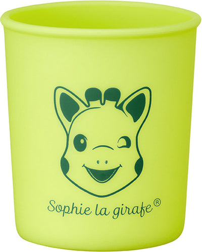 Sophie die Giraffe Tasse – Kindergeschirr – Trinkbecher – spülmaschinen- und mikrowellengeeignet – Silikon – in weiß-roter Geschenkbox – grün