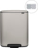 Brabantia Bo Abfallbehälter – 2 x 30 Liter – Mülltrennung – Soft Grey