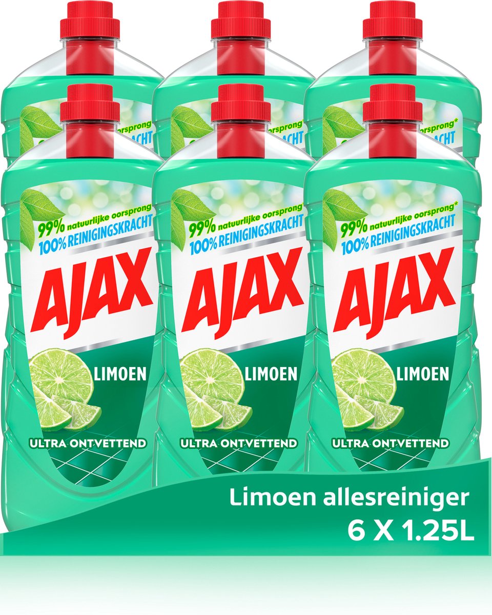 Ajax Allzweckreiniger Limette 6 x 1,25l – Vorteilspack