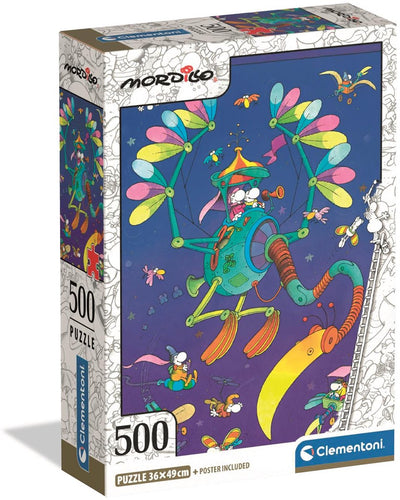 Clementoni – Puzzle – 500 Teile – Mordillo die Reise – Puzzle für Erwachsene