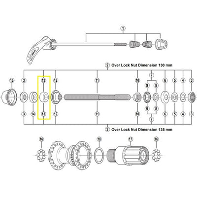 Shimano -Entfernungsbus links 8 mm