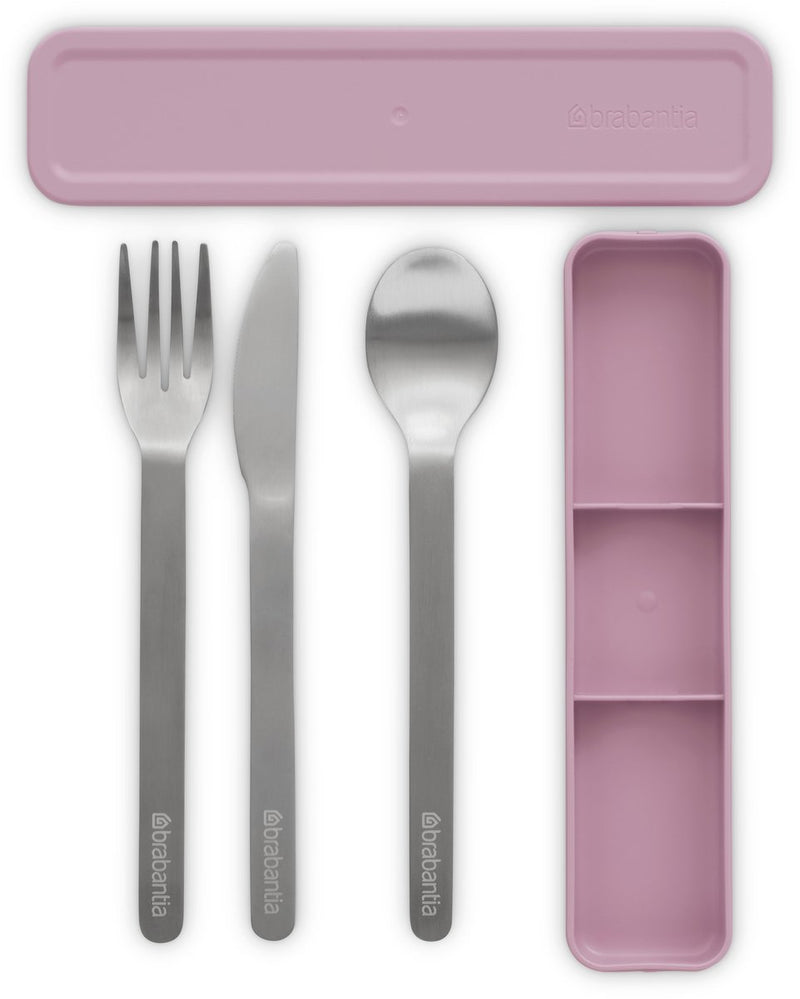 Brabantia Make Take Besteckset – to go – 3-teilig – Fliederrosa