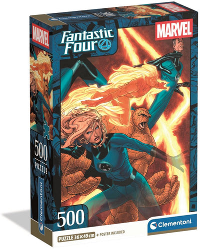 Clementoni - Puzzle - Marvel Fantastic 4 - 500 Teile - mit Poster - ab 14 Jahren