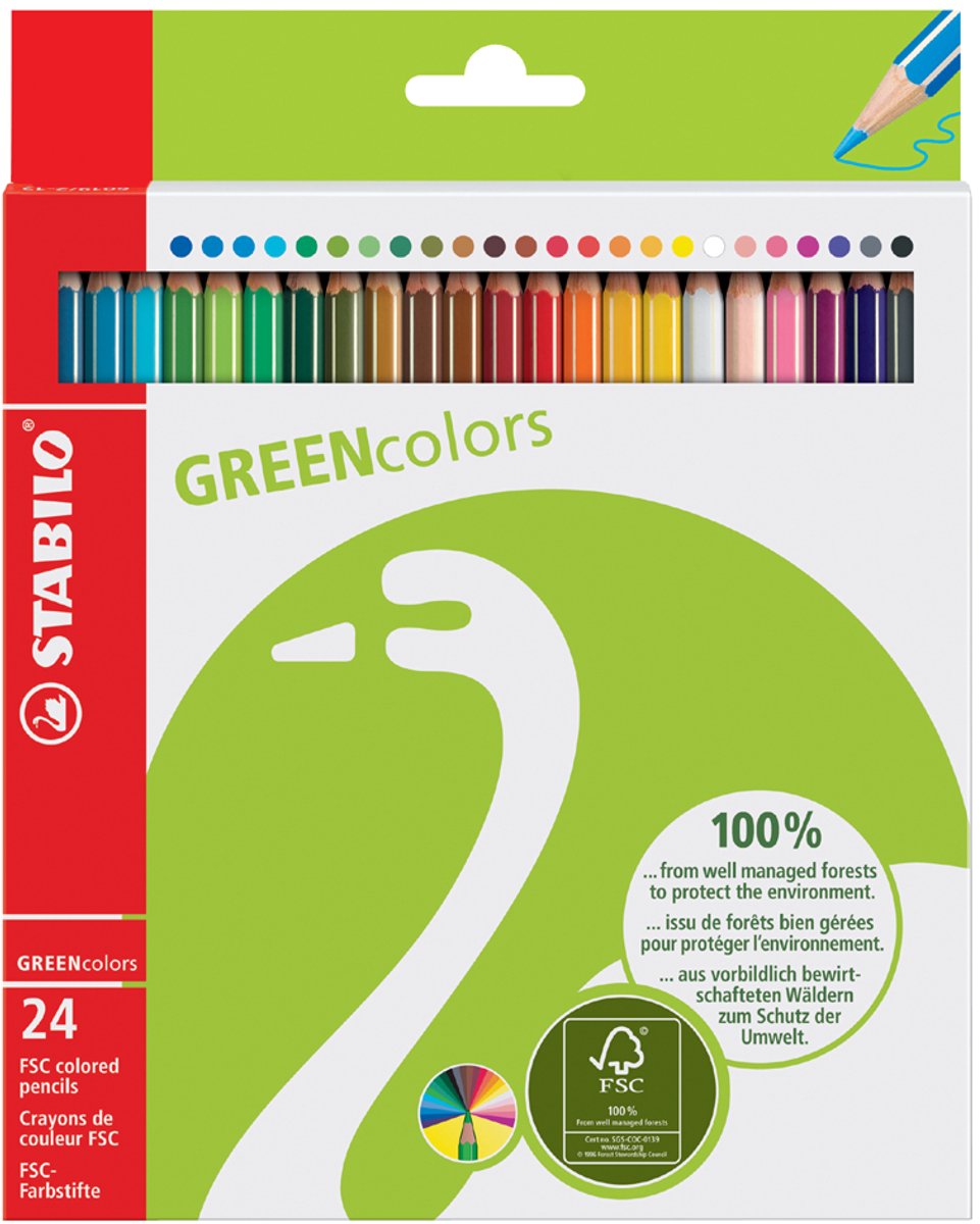 Stabilo greencolors – FSC-zertifizierte Buntstifte – Etui mit 24 Farben