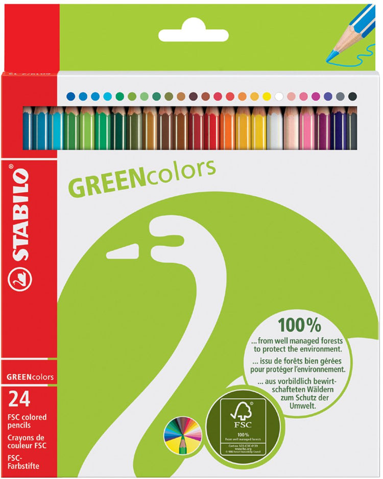 Stabilo greencolors – FSC-zertifizierte Buntstifte – Etui mit 24 Farben
