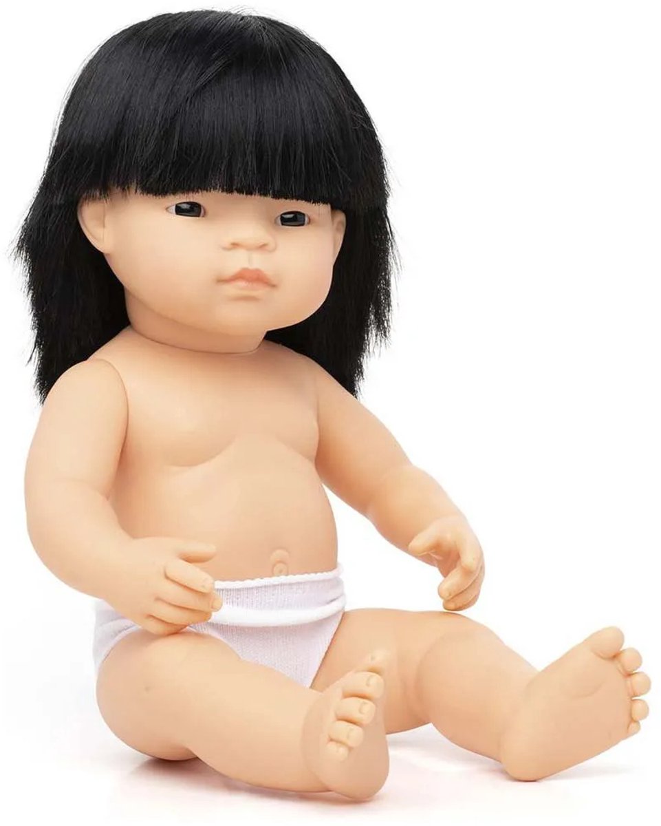Miniland-Puppe – Asiatische Mädchenpuppe 38 cm – mit Vanilleduft – 10 Monate