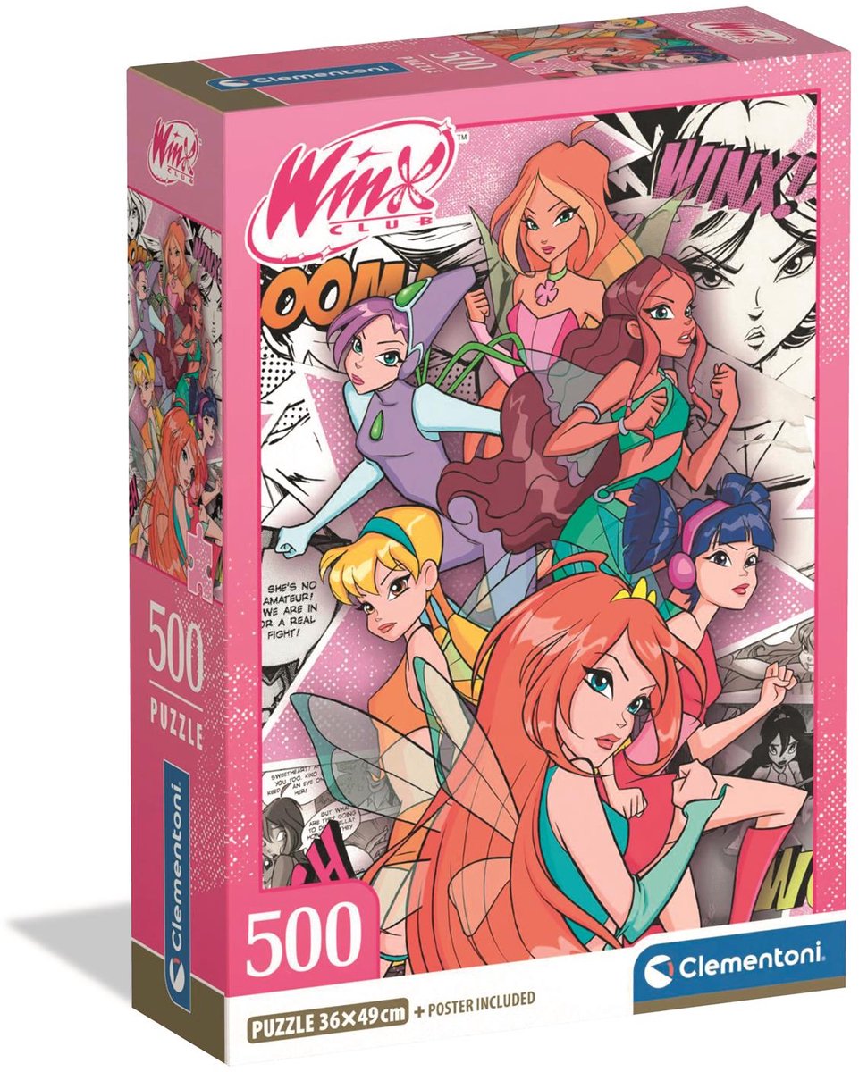 Clementoni - Puzzle - Winx Club - 500 Teile - mit Poster - ab 8 Jahren